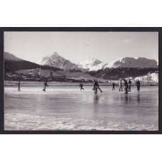 TIERRA DEL FUEGO TARJETA POSTAL DIRECCION DE TURISMO 1965 USHUAIA PATINAJE SOBRE HIELO